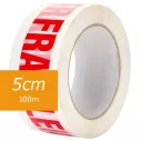 adhesif ruban avec fragile écrit en rouge